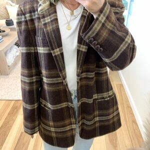Ralph Lauren Brown Plaid Blazer